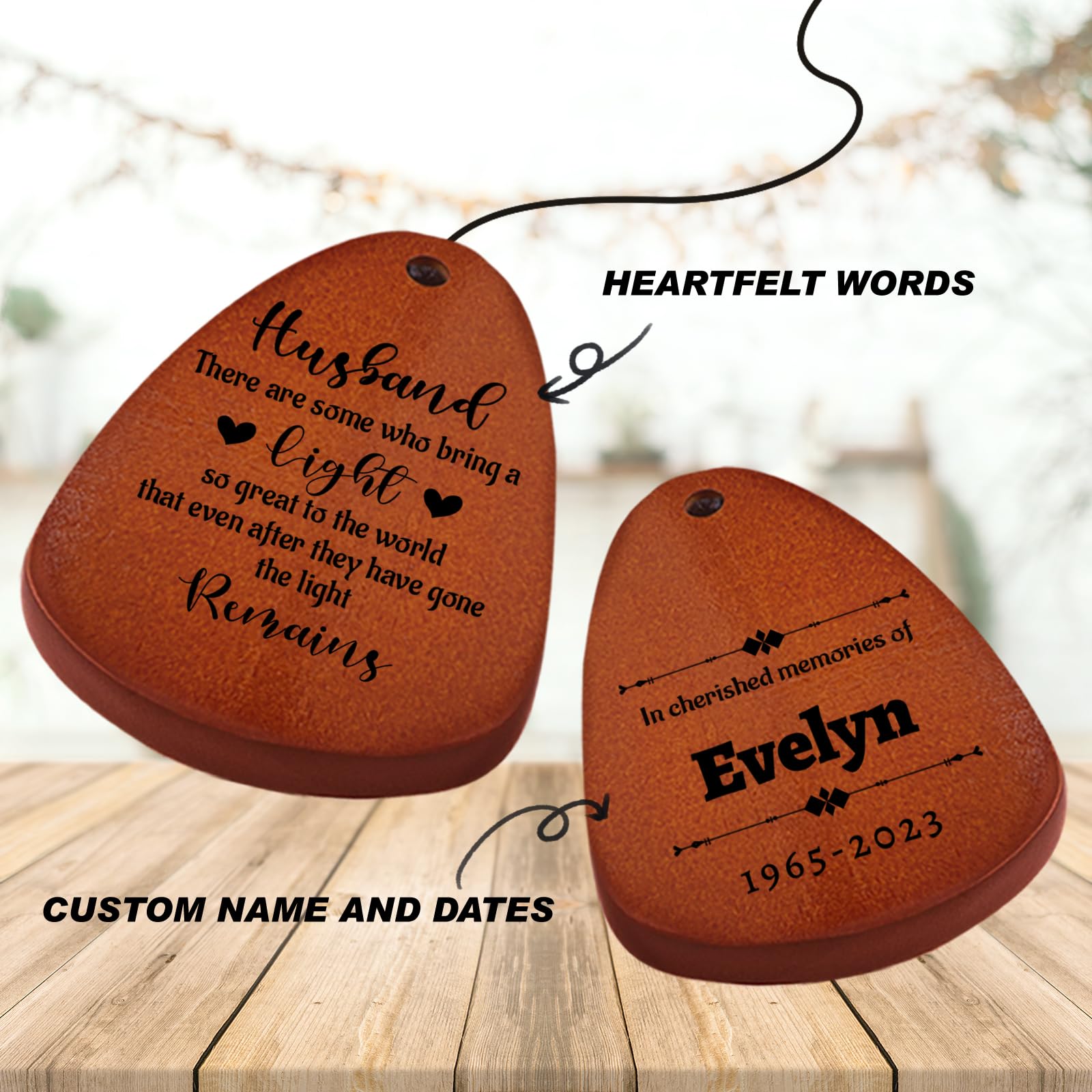 Personalized Memoria Wind Chimes, Memorial Sympathy Bereavement Gifts for Loss of Husband, Sympathy Gifts Wind Chimes with Name Date and Text, Loss of Husband Sympathy Gift