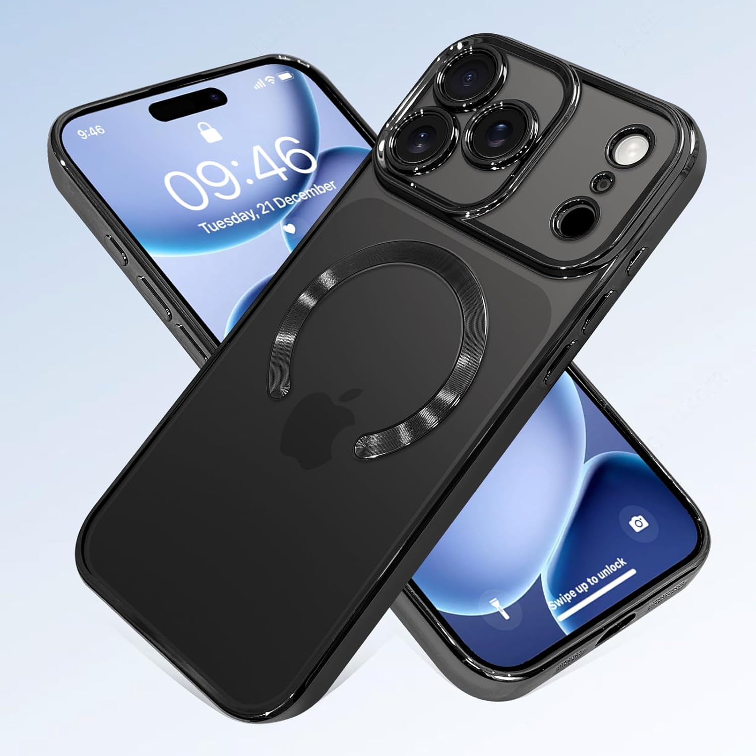 OOK Magnetic Case Made for iPhone 17 Pro Max 6.9 Inch [Compatible with MagSafe] Soft TPU Anti-Scratch Shockproof Protective Phone Cover Slim Clear Case for Women Men - Black - Image 4