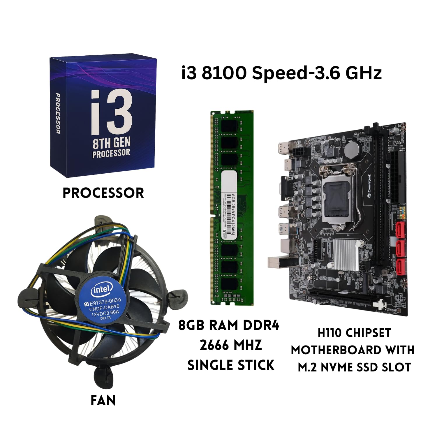 Amazon.in: Buy GLOBAL TOUCH Core i3 8100 Desktop Motherboard Combo