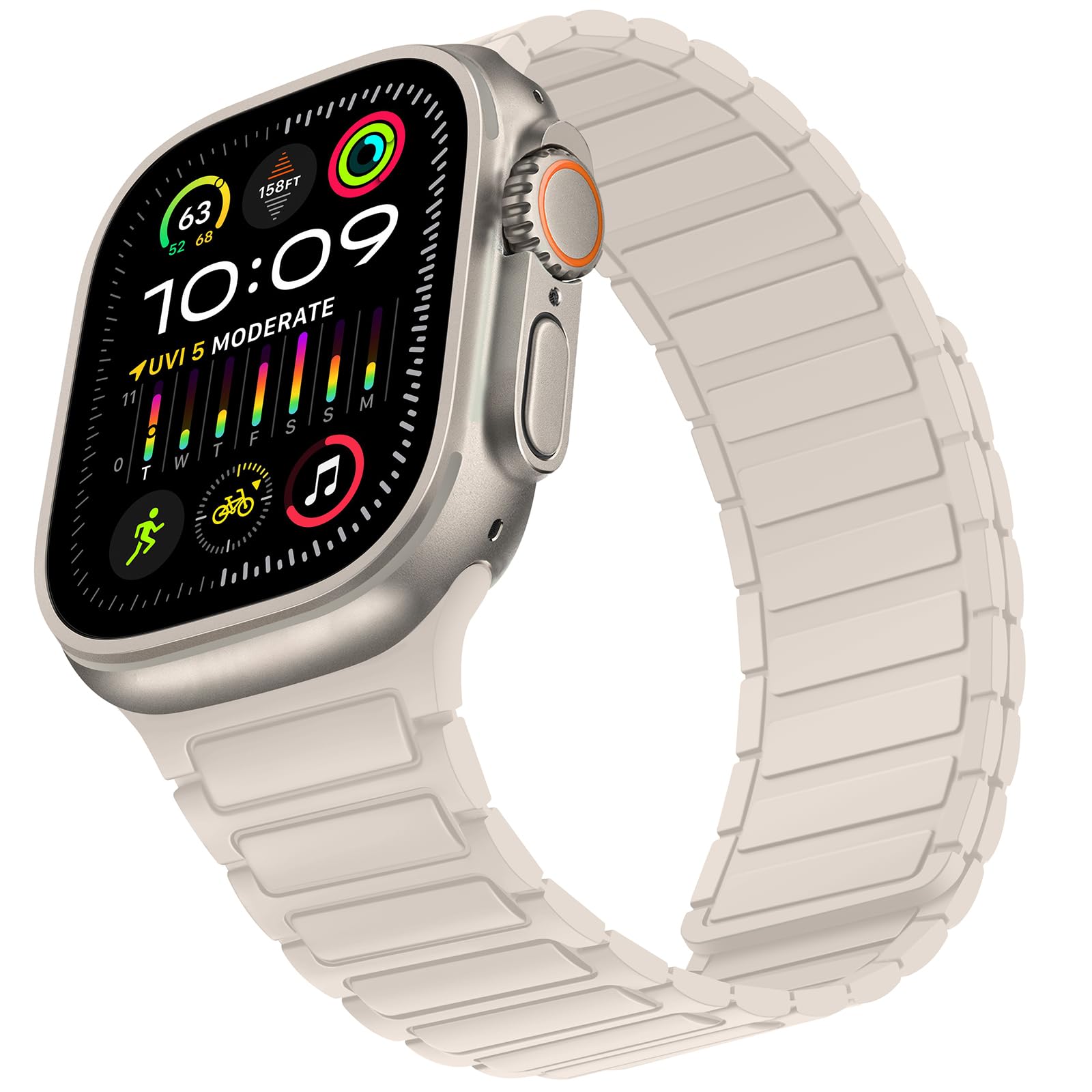 Suphart Magnetic Band Compatible with Apple Watch Band 49mm 45mm 44mm 42mm, Soft Silicone Replacement Wristband Designed for iWatch Ultra 2 Ultra SE