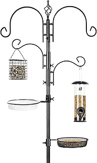 Best Choice Products 4-Hook Bird Feeding Station, Steel Multi-Feeder Kit Stand for Attracting Wild Birds w/ 2 Bird Feeders...