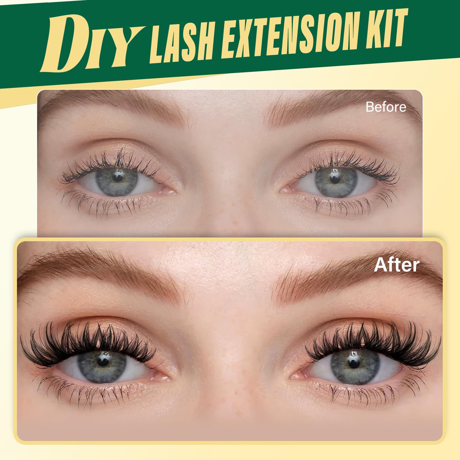 KEYYOU Cluster Lashes Kit 120pcs 8-16MIX Thick Volume Cluster Lashes Thin Band Lash Extension Kit with Bond and Seal,Remover,Applicators for beginner DIY Eyelashes at Home (KY01Kit) - Image 2