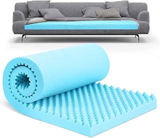 Gerrii 72" x 24" x 3" High Density Egg Foam Padding Couch Cushion Replacement, 2.5 Density 44 Ild Support Foam Pad for Sofa Sagging Repair, Breathable Pressure Relief, Cut to Size