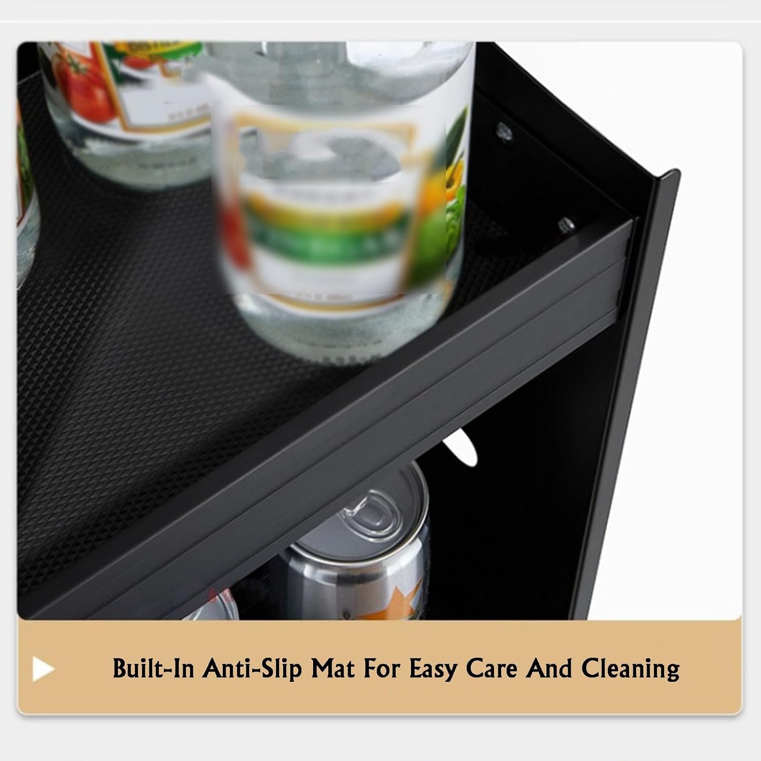 Heavy Duty Dual Tier Pull-Out Cabinet Shelf, Aluminum Alloy Sliding Basket, Easy Install Drop Down Storage for Tall Pantry Cabinets (860-890mm) - Maximizes Space & Organization