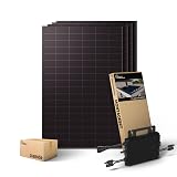 Kleines Kraftwerk 2000W Balkonkraftwerk XL Flachdach-Halterung – 800W Wechselrichter mit WiFi & Bluetooth, 4×500W bifaziale Solarmodule, 10 m Kabel – Solaranlage Komplettset 10m Kabel Flachdach / Gartenhalterung