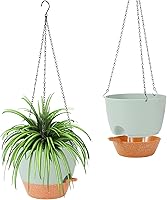 Vista 9 de GARDIFE maceta colgante, macetas colgantes de 8 pulgadas para plantas de interior y exterior, maceta con riego automático, paquete de 2 macetas