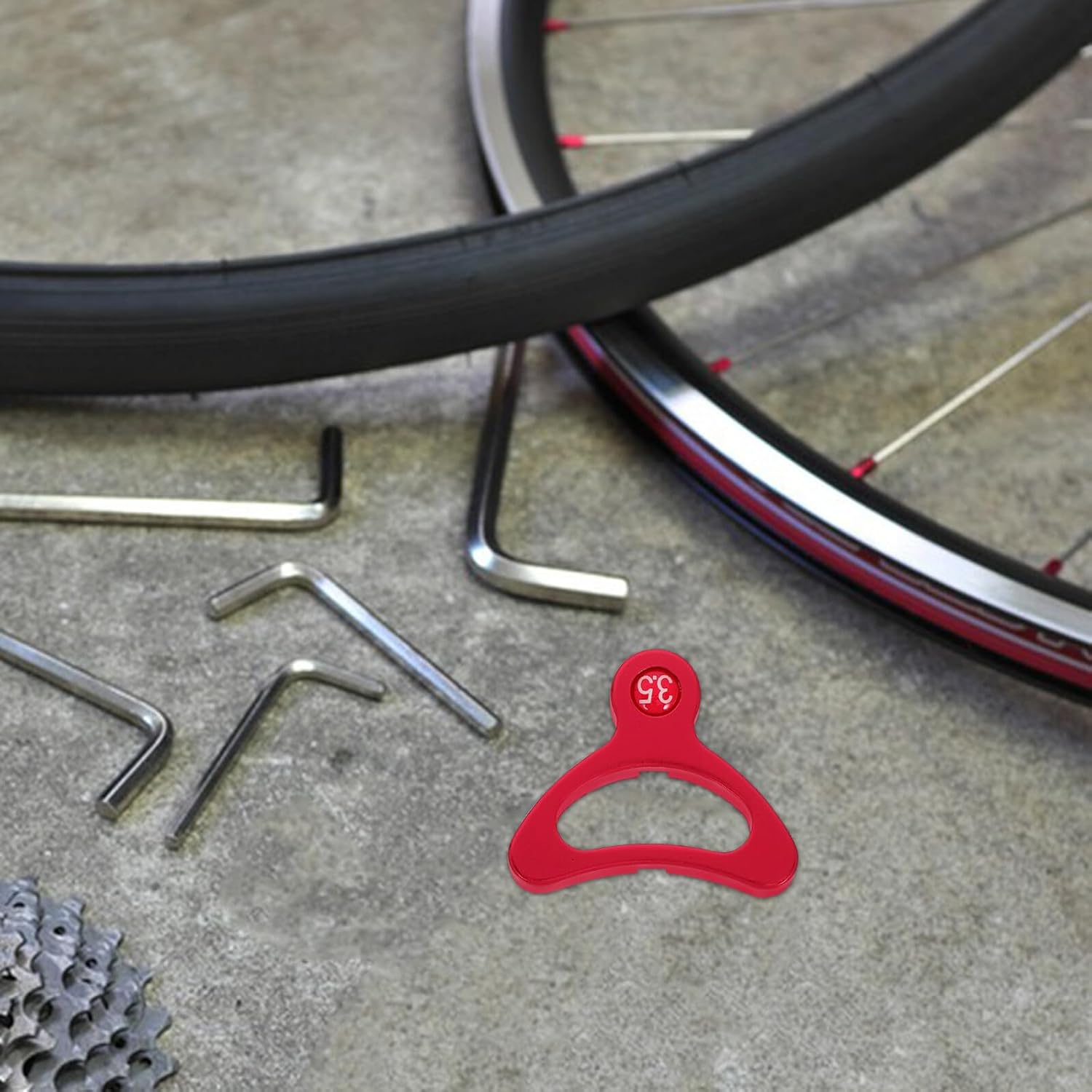 BESTonZON Bicycle Spoke Wrench 3.5mm High-tensile Steel Bike Rim Truing Tool Wheel Alignment Wrench for Mountain Bike Maintenance and Wheel Adjustment