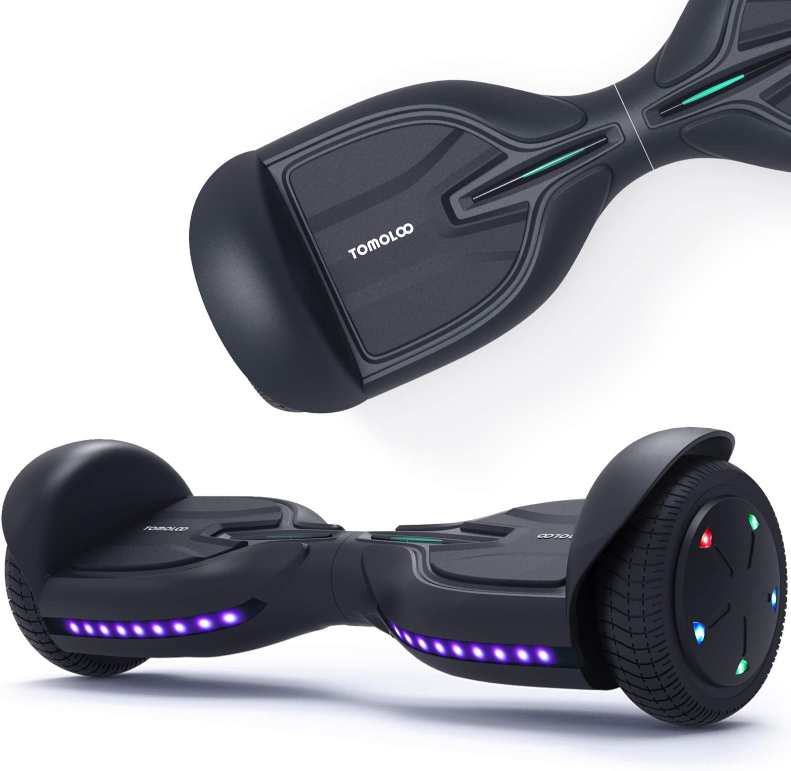 TOMOLOO Hoverboard Bluetooth and Flash Led Lights Wheels, Kids Hover Board with UL Certified, Self Balancing Hoverboards for Adults