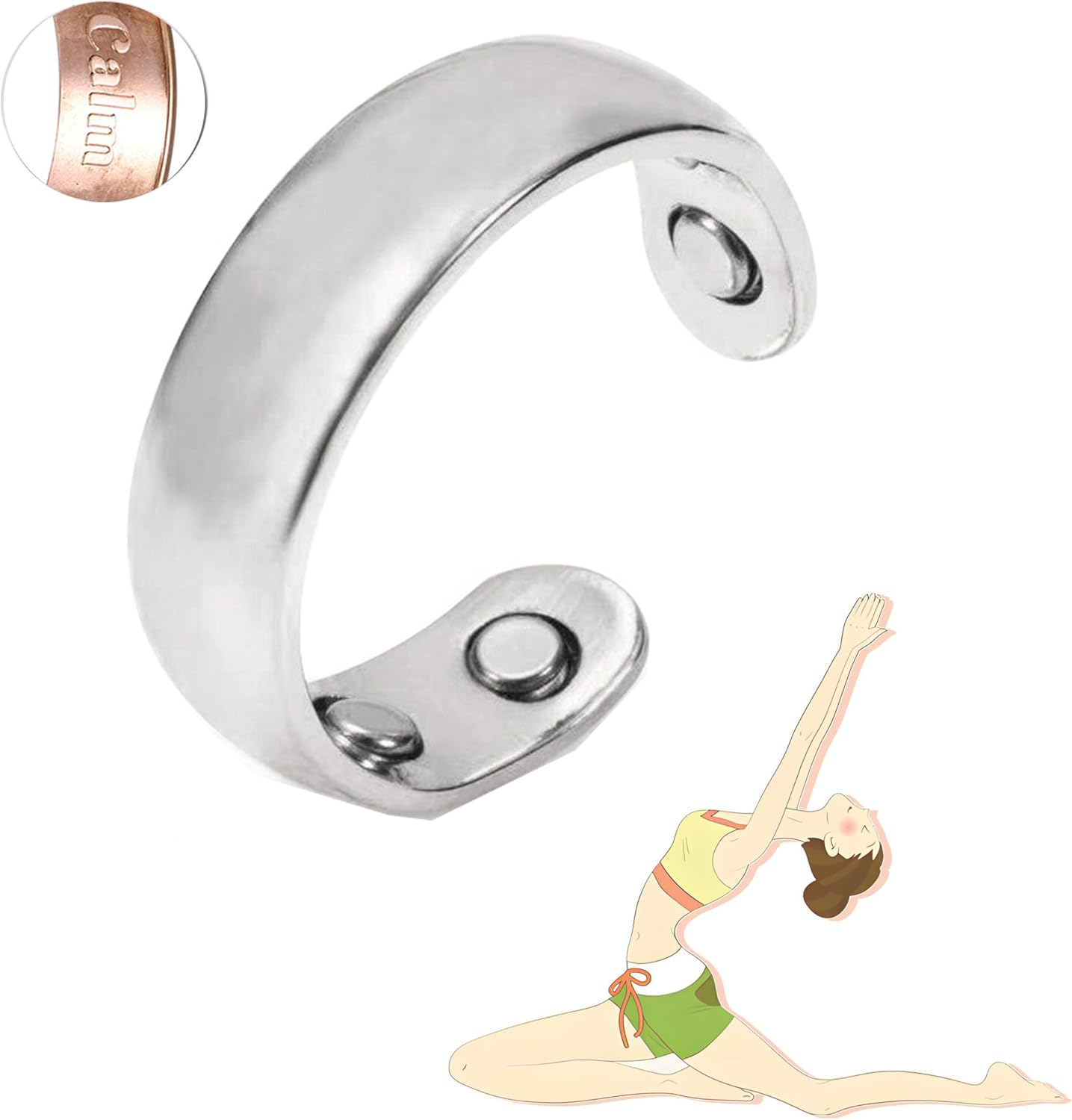 Refined Magnc Stainless Steel Auvulis Migraine Ring Magtherapy Lymphatic Drainage Rings Lymph Nodes Acupuncture Therapy Anti Snoring Rings Migraine Relief Health Jewelry for Men and Women