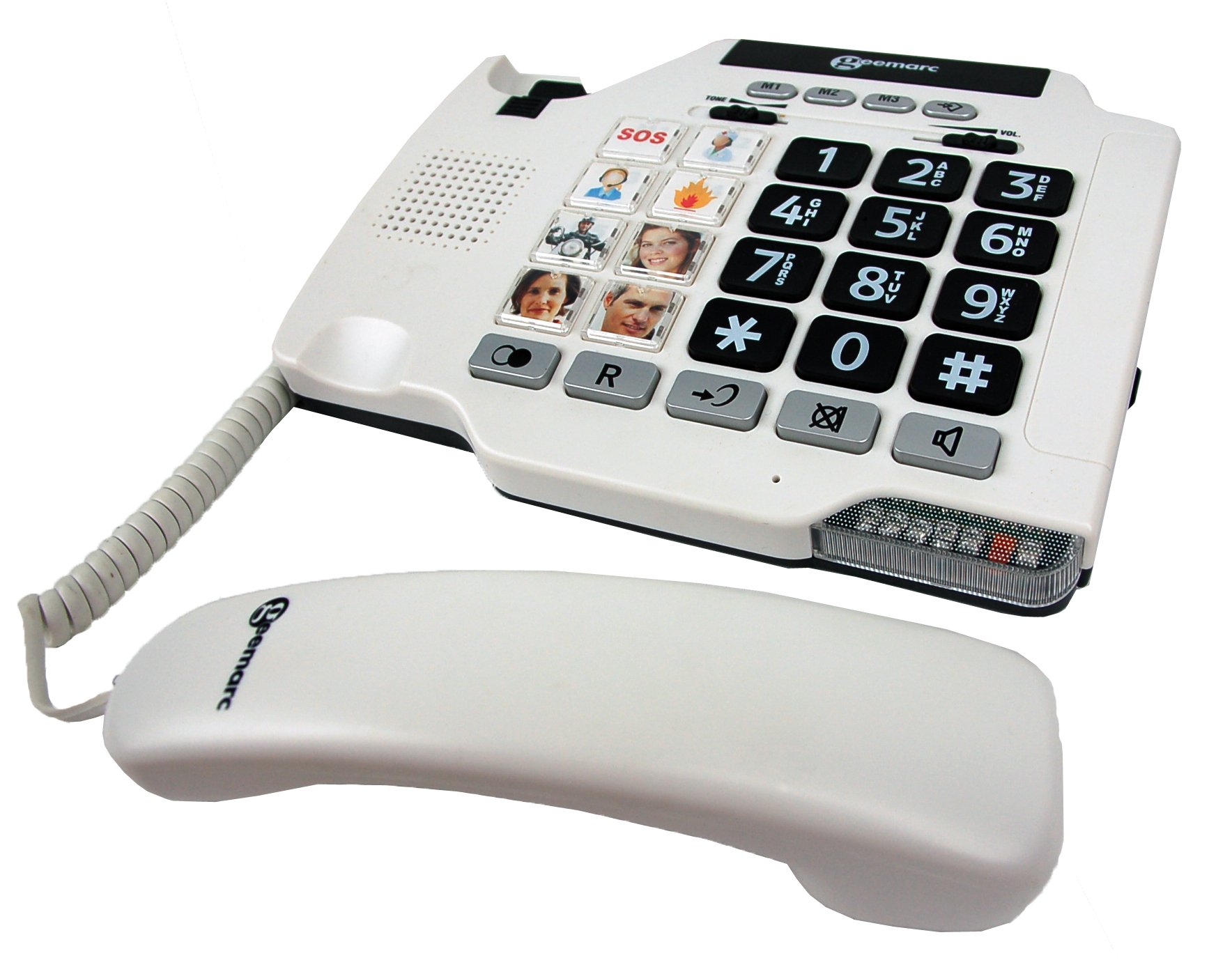 Geemarc Photophone 100 - Verstärktes schnurgebundenes Telefon mit anpassbaren Fototasten, Ton- und Klangsteuerung für Senioren - Geringer bis mittlerer Hörverlust