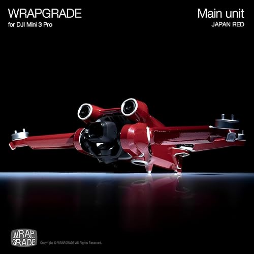 Miniatura 5 de WRAPGRADE Pegatinas de piel compatibles con DJI Mini 3 Pro  Unidad principal (Japón RED)