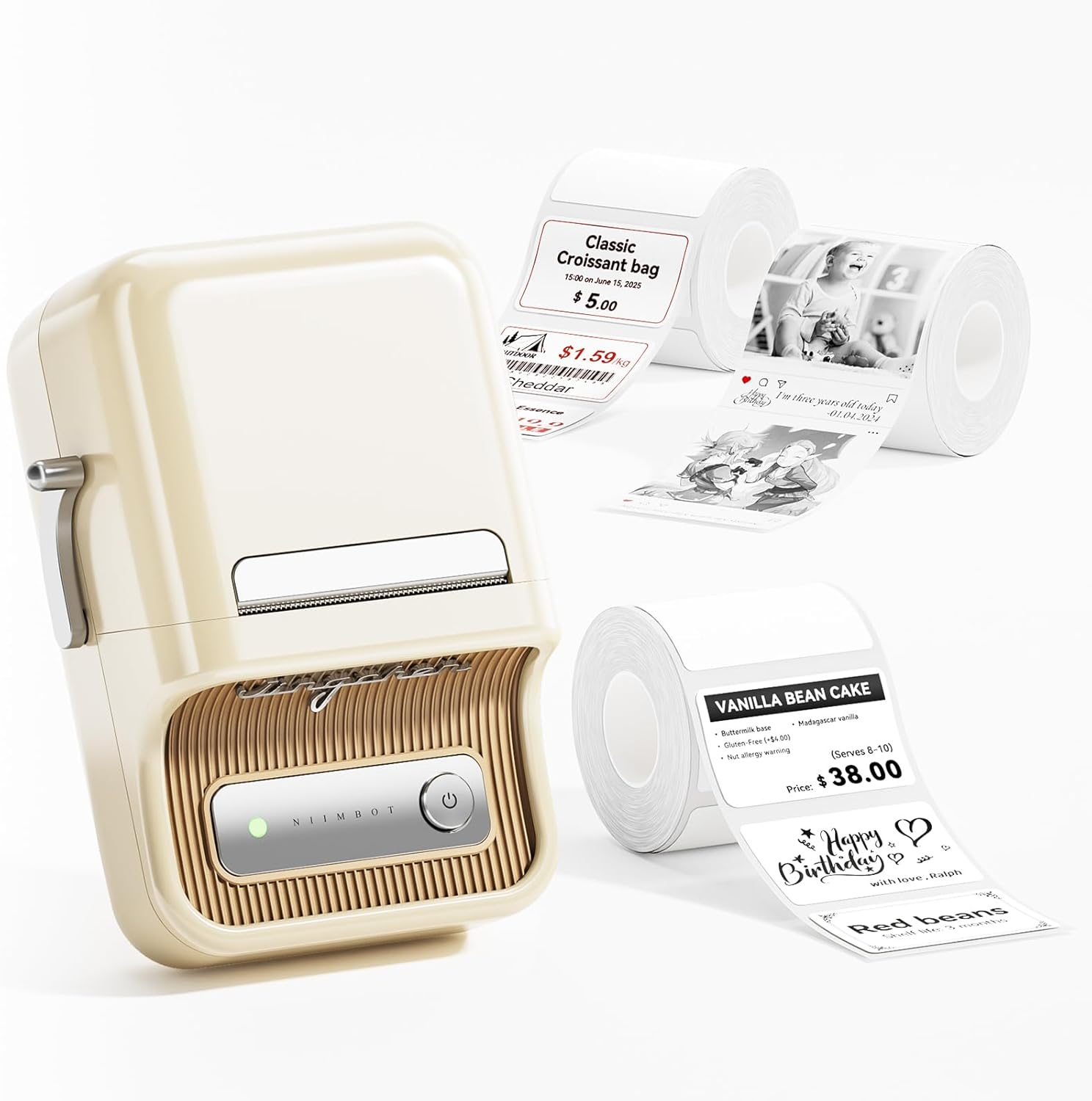 NIIMBOT B21 Pro Label Maker with 3 Roll Labels,300DPI HD Thermal Printer