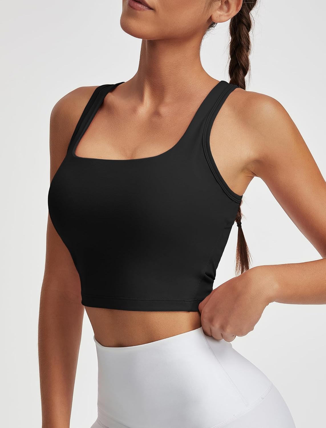 Racerback Sports Bras for Women Padded Double Lined Sports Bra for Workout Yoga Gym - Image 2