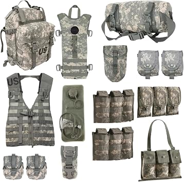 M MCGUIRE GEAR 17 Piece MOLLE Rifleman Kit with Assault Pack, FLC Vest, Hydration Carrier, Waist Pack and PALS Pouches