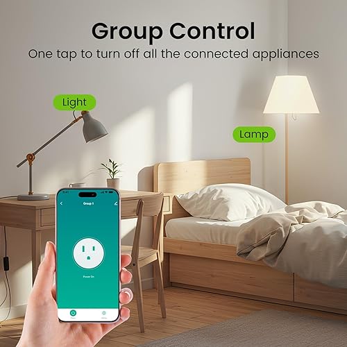 Miniatura 7 de Versión mejorada GHome Smart Mini Plug compatible con Alexa y Google Home, control remoto de toma de corriente WiFi, función de temporizador, solo