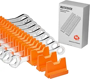 80PCS Modular Wrench Organizer Wrench Holder - Wrench Tool Organizers for Tool Drawer Storage, Wrench Storage Set with Metric & SAE Label, Wrench Rack Tool Gift for Professional Mechanics, Orange