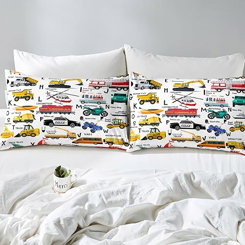 Miniatura 4 de Funda de edredón para niños, camión de bomberos, policía, coche, helicóptero, motocicleta, ambulancia, juego de ropa de cama para niños pequeños,