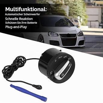 Headlight Switch Light Sensor Module Car Automatic Light Switch with Light Sensor Headlight Switch Button Module for MK5 MK6 2004-2013 OEM 1Z0941431K
