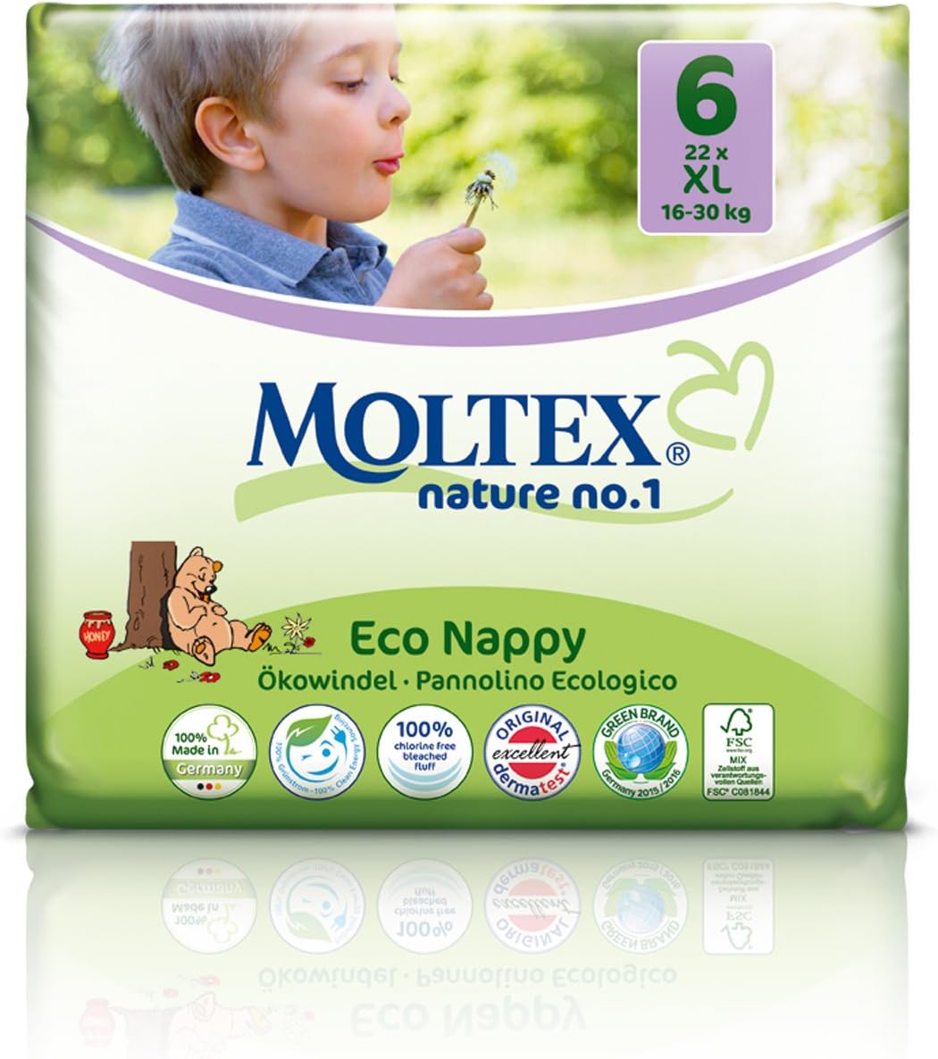 Moltex Nature No1 Extra Large (22 Nappies) 16 to 30 kg, 35 to 66 lb