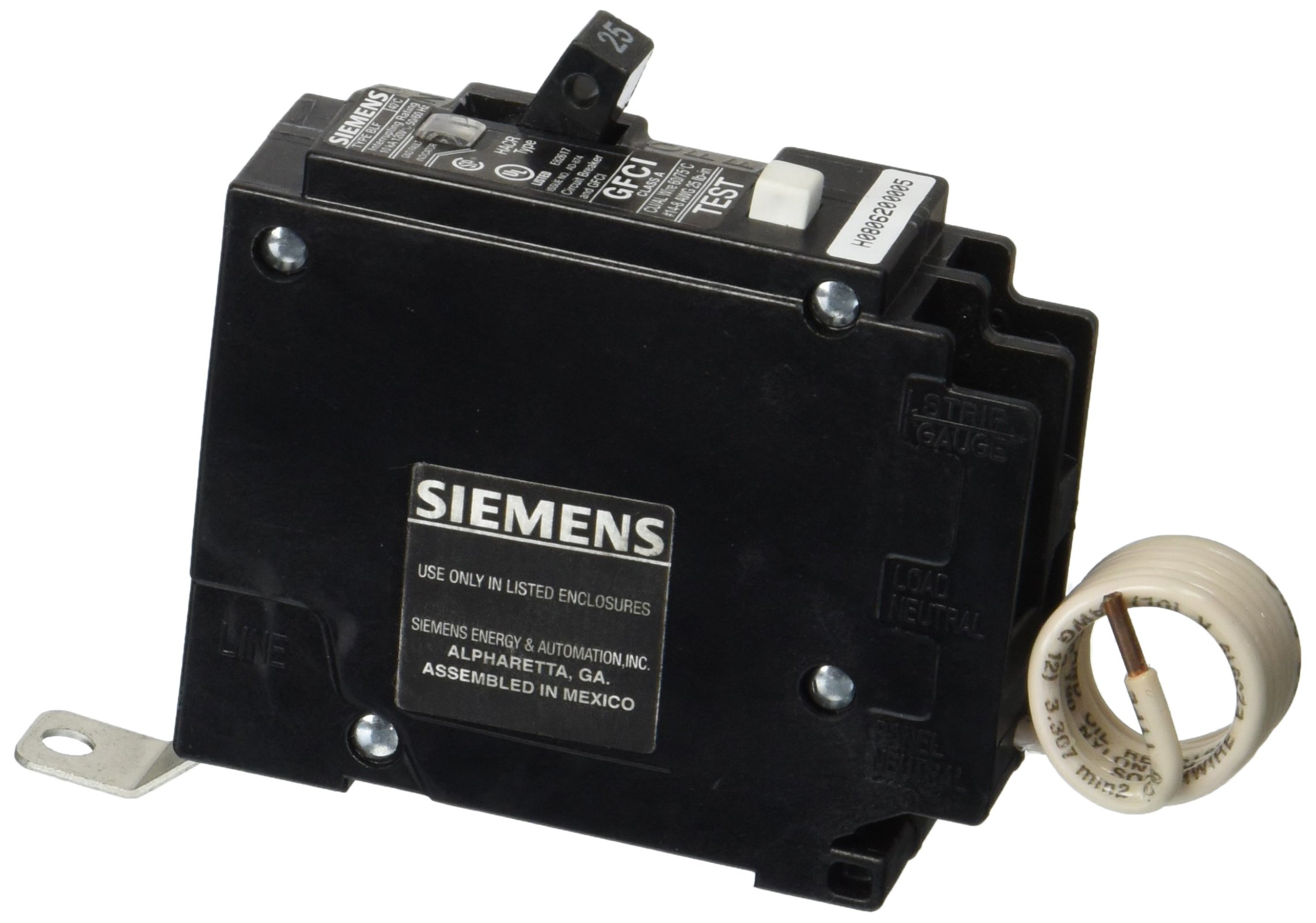 AFFLICTED アフリクテッド Siemens BF125 25-Amp Single Pole 120-Volt10KAIC Ground Fault
