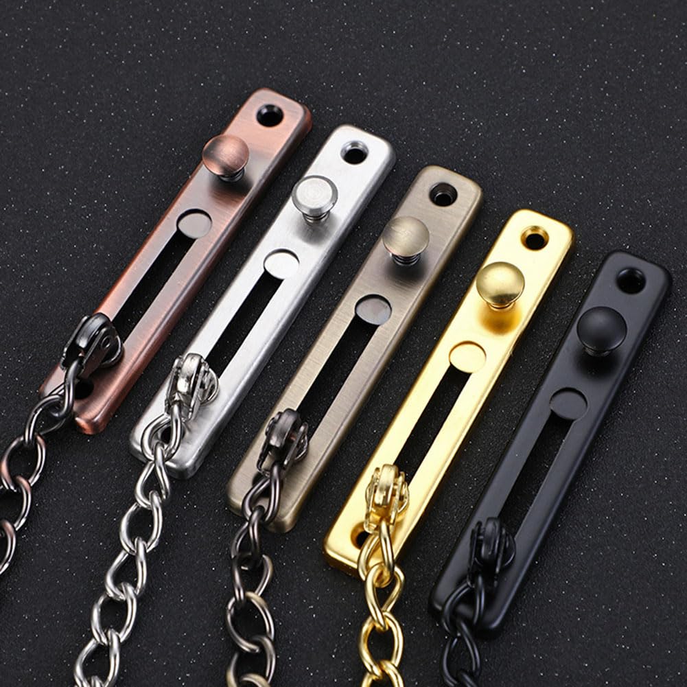 Cerradura de cadena de acero inoxidable para puerta Securi con botón NG, pestillo antirrobo, cadena segura para el hogar para una mejor protección (un color)