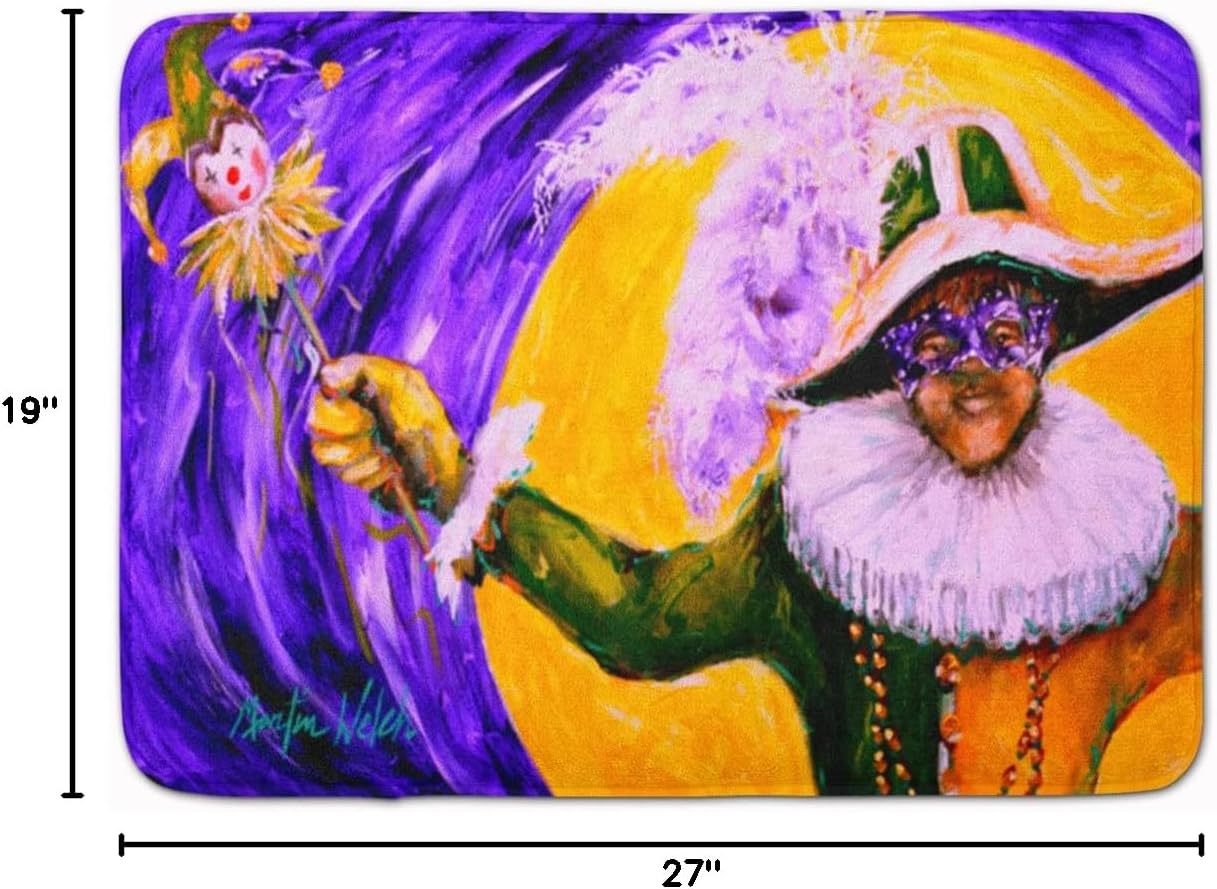 Caroline's Treasures MW1109RUG Mardi Gras Hey Mister Machine Washable Memory Foam Mat, Bathroom Rug, Non-Slip Bath Mat, Durable Thick Washable Rugs for Kitchen, Bathroom Quick Dry, Decorative Artwork,