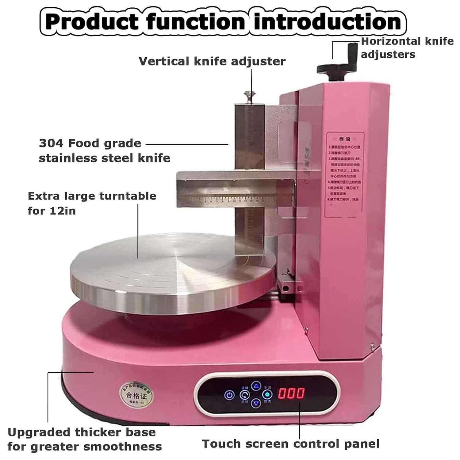 Lisseur Automatique Crème À Gâteau Grattoir À Gâteau Réglable, Machine D'Étalement Crème À Gâteau d'anniversaire, Machine Lissage Revêtement Gâteau, Lisseur Glaçage Gâteau Réglable,Pink