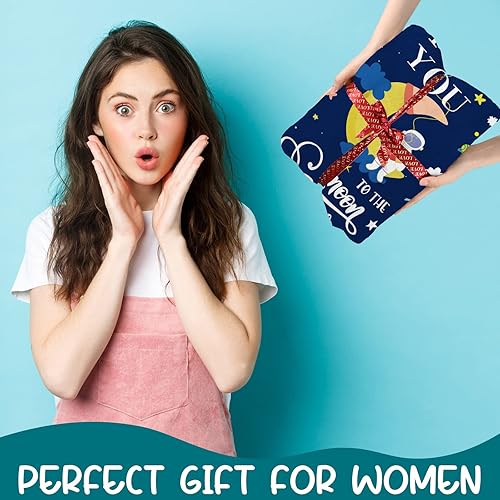 Miniatura 7 de Manta con texto en inglés "I Love You to The Moon and Back", manta espacial de astronautas, regalos para niños e hijos, manta con estampado de noche