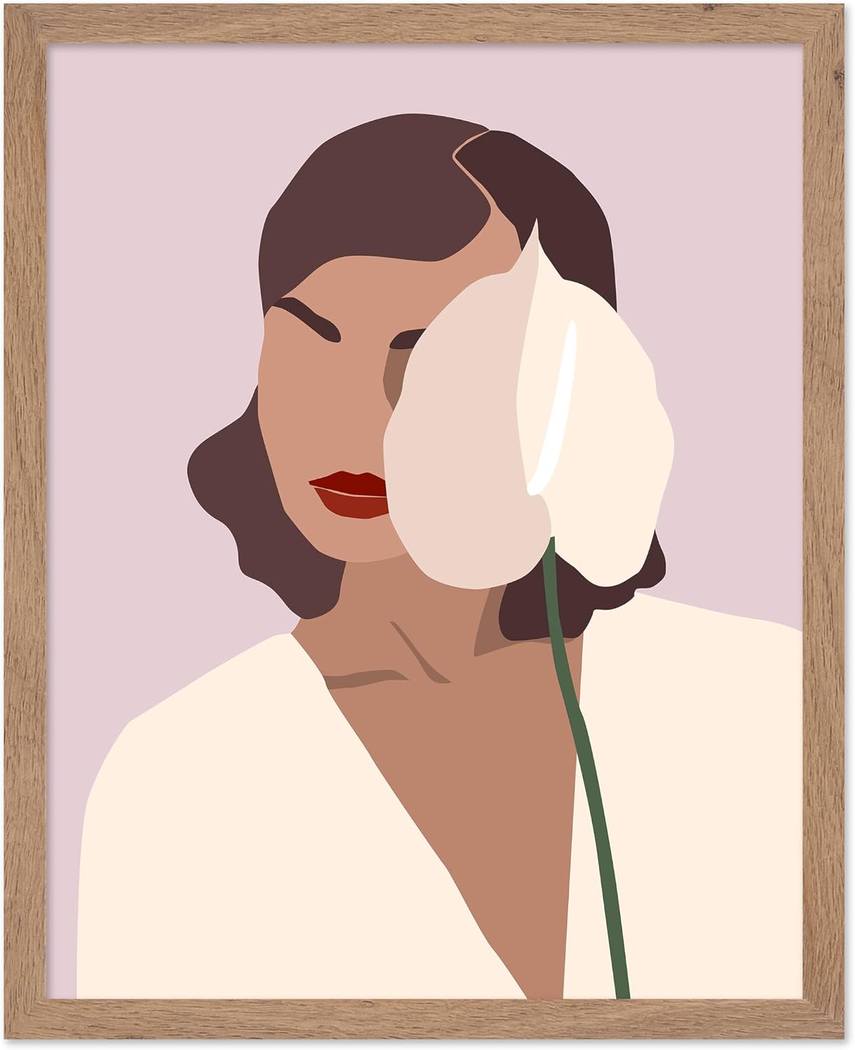 Poster Master Woman In Yellow Hat Poster - Retro Monstera Leaves Print - Floral & Tropical Art - Girly Artwork - Chic Boho Design - Aesthetic Girl's Bedroom or Living Room Decor - 8x10 UNFRAMED