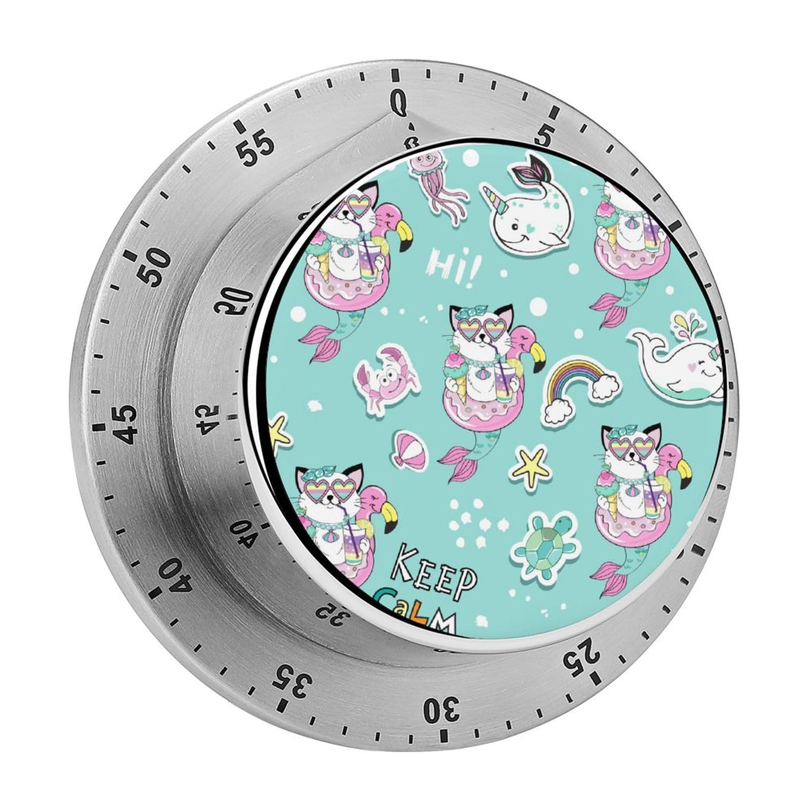 Compte à rebours magnétique chat licorne 8cm de cuisine et classe