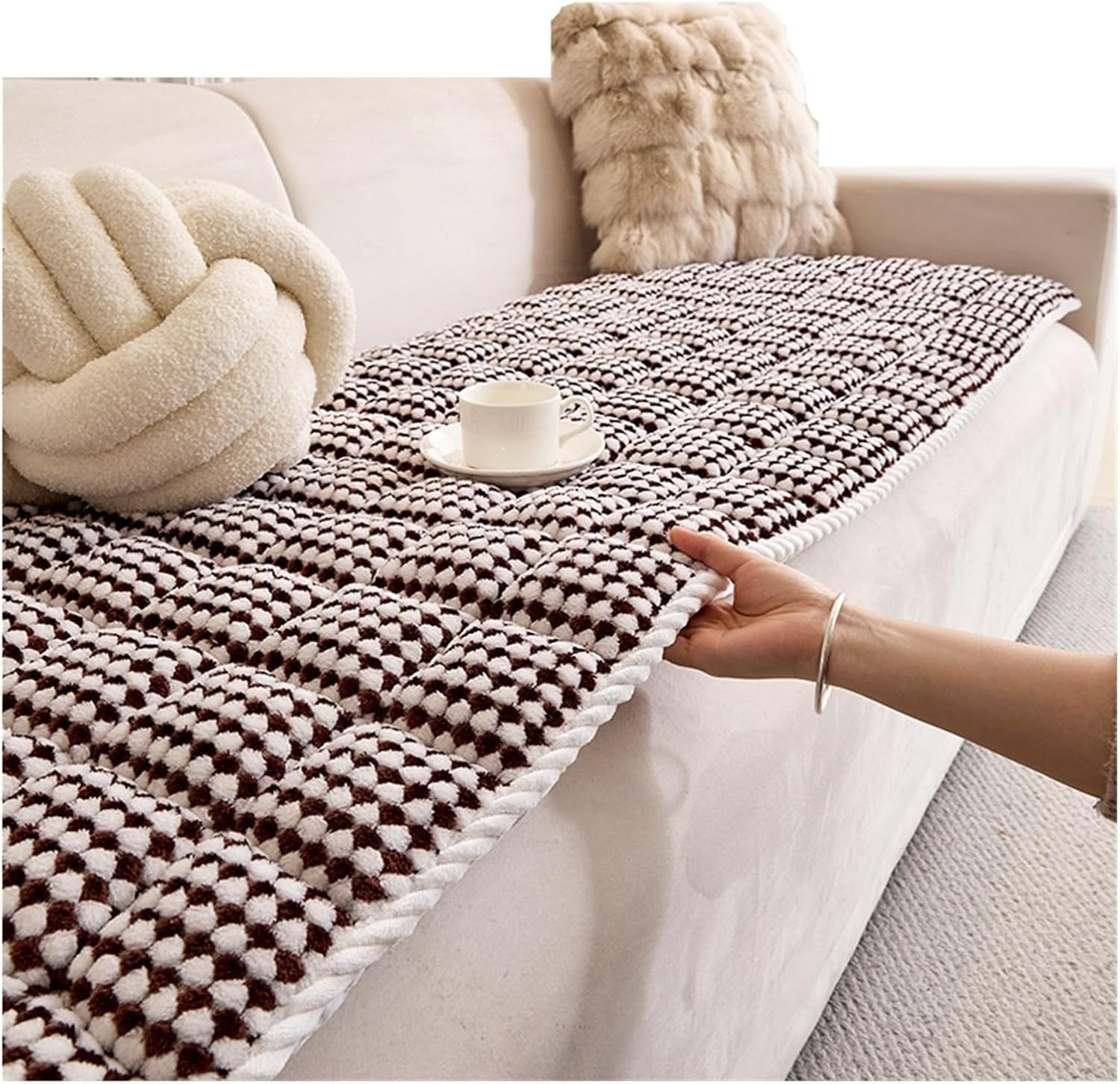ソファーカバー、 暖かいペット猫用引っかき傷防止ブランケット 滑り止め 洗えるクッション ソファーカバー プロテクター 大型犬用 家