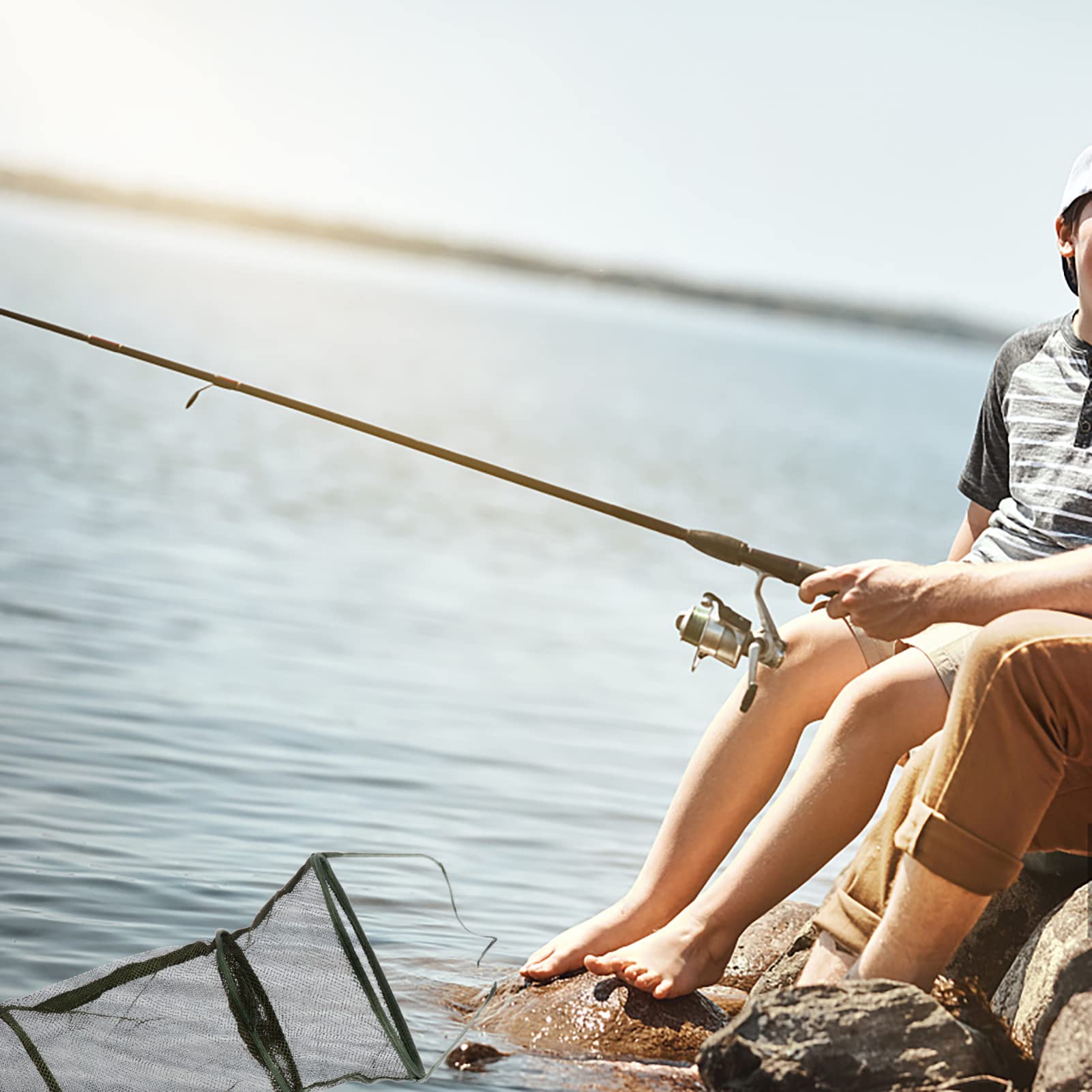 Totority Foldable Fishing Trap Net Portable Wire Mesh Cage for Shrimp Crabs and Lobster Durable Design for Fishing Enthusiasts Dad and Family