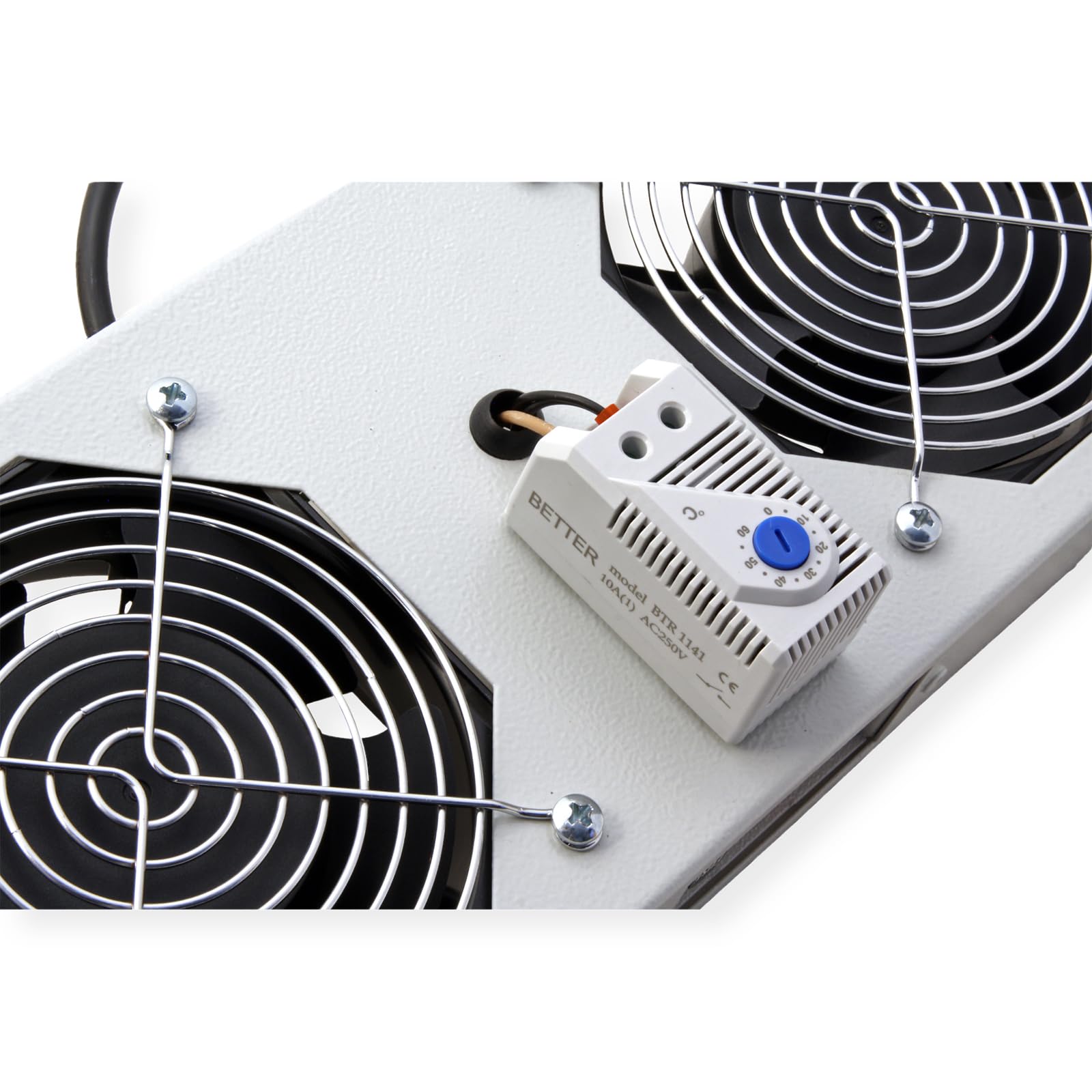 ROLINE Unidad de ventilación 2 Ventiladores, para Carcasa de Pared de 19 Pulgadas, Gris, termostato