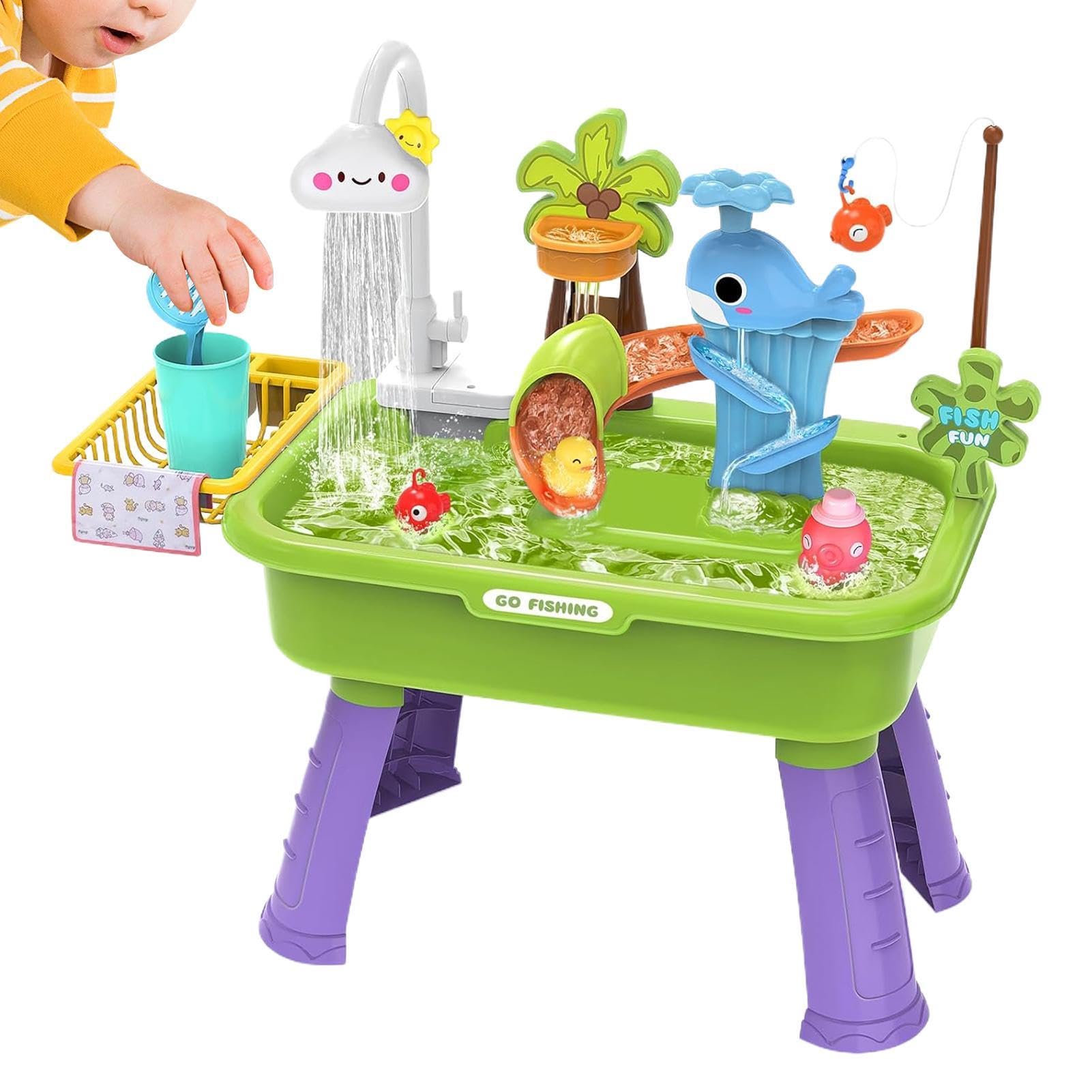 Giocattolo Per Bambini Tavolo Acquatico Giocattolo Elettrico A Batteria Con | Giochi Di Pesca Finti per Bambini di Età 1-5 Anni, Giardino, Asilo , Scuola 'Infanzia e Casa