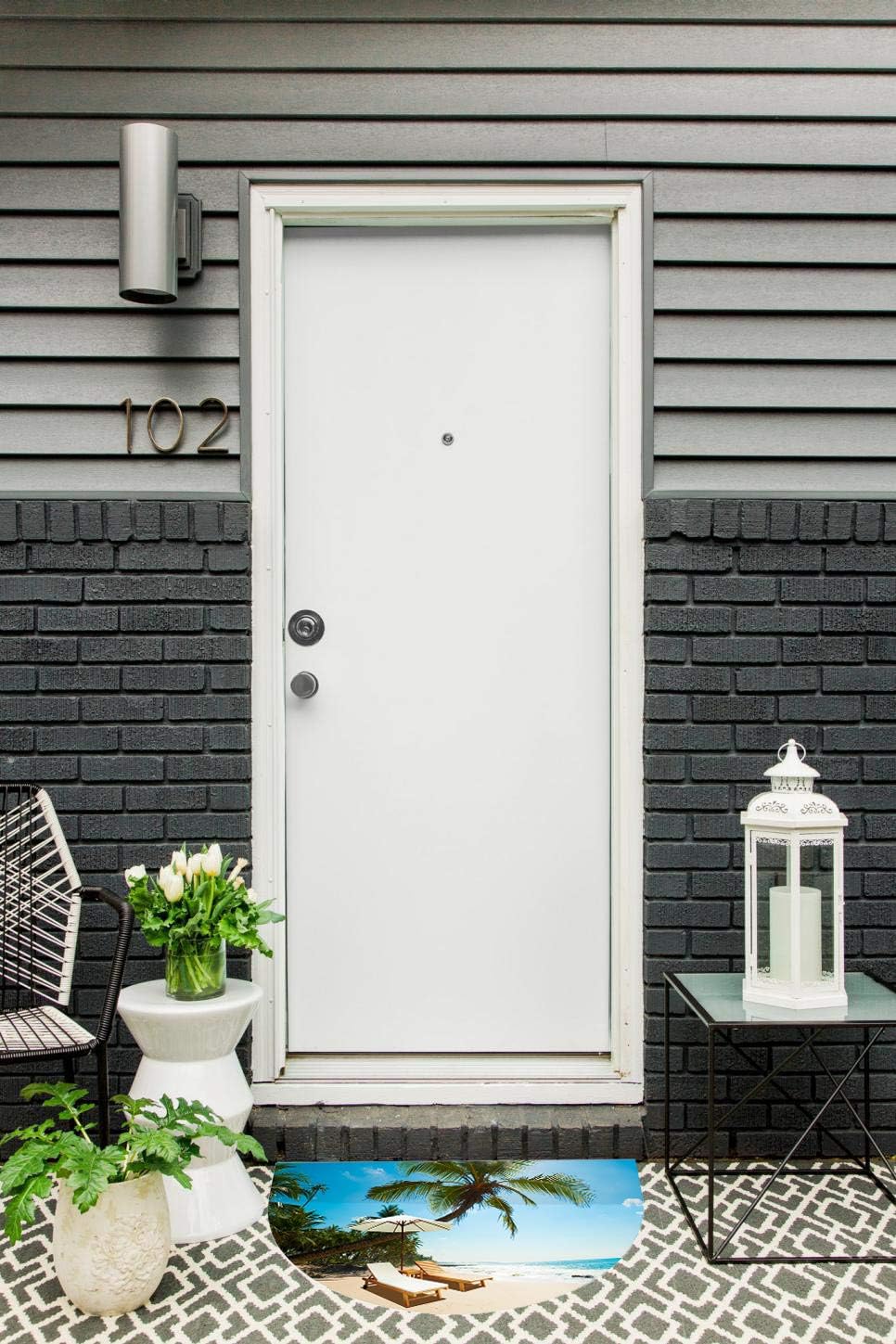 Half Circle Door Mat Outdoor Beach Rugs Half Round Door Mat Indoor Entrance Half Circle Rug Half Round Rug Tree Door Mat Front Door Mat Outdoor Welcome Mat Front Door Mat 29.5×17.7 Inch