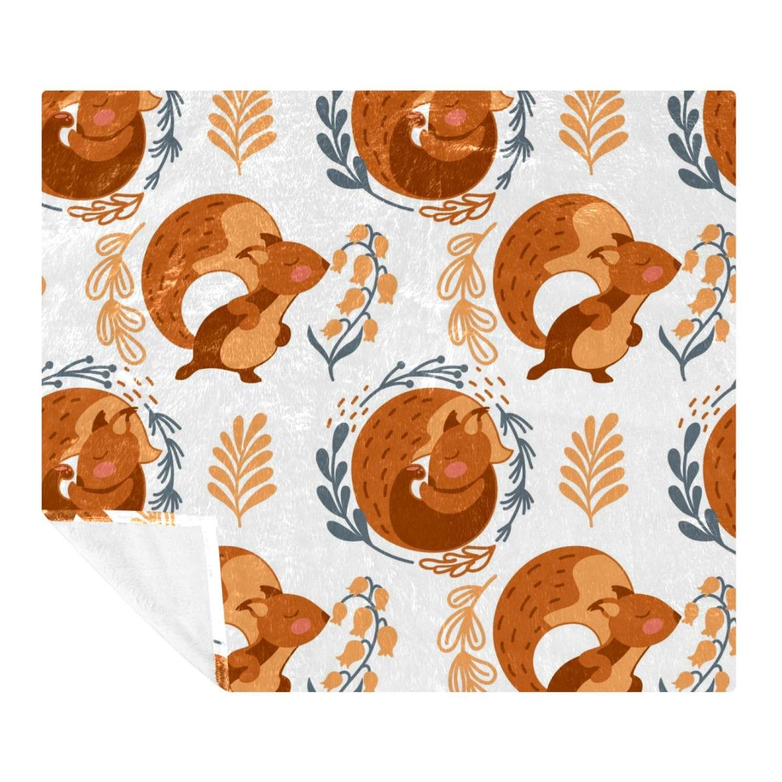 Couverture douce pour bébé et enfant, plaid écureuil contre le froid sur le sofa ou en voyage