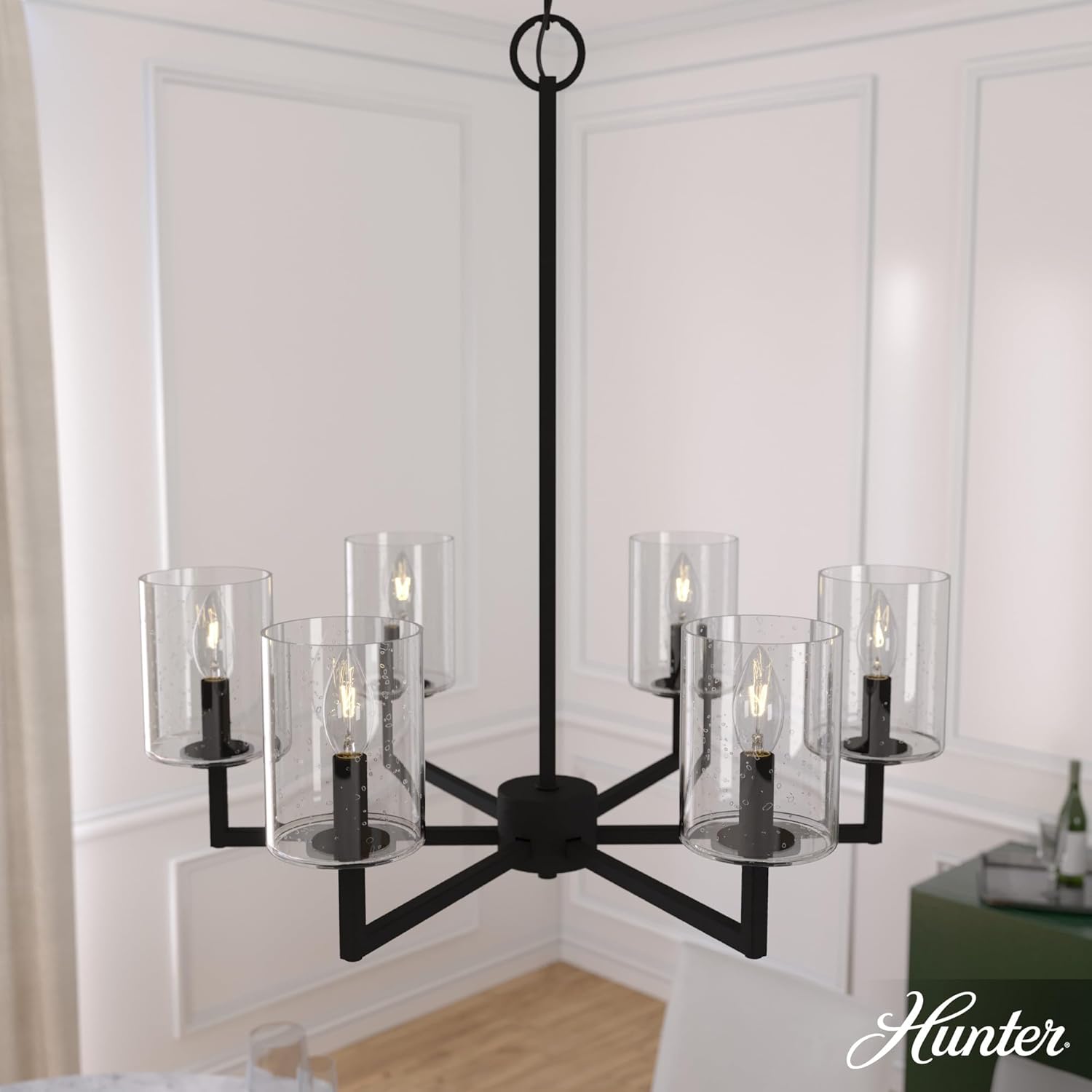 Hunter Fan Company 19534 Kerrison Chandelier, Large, Natural Black Iron