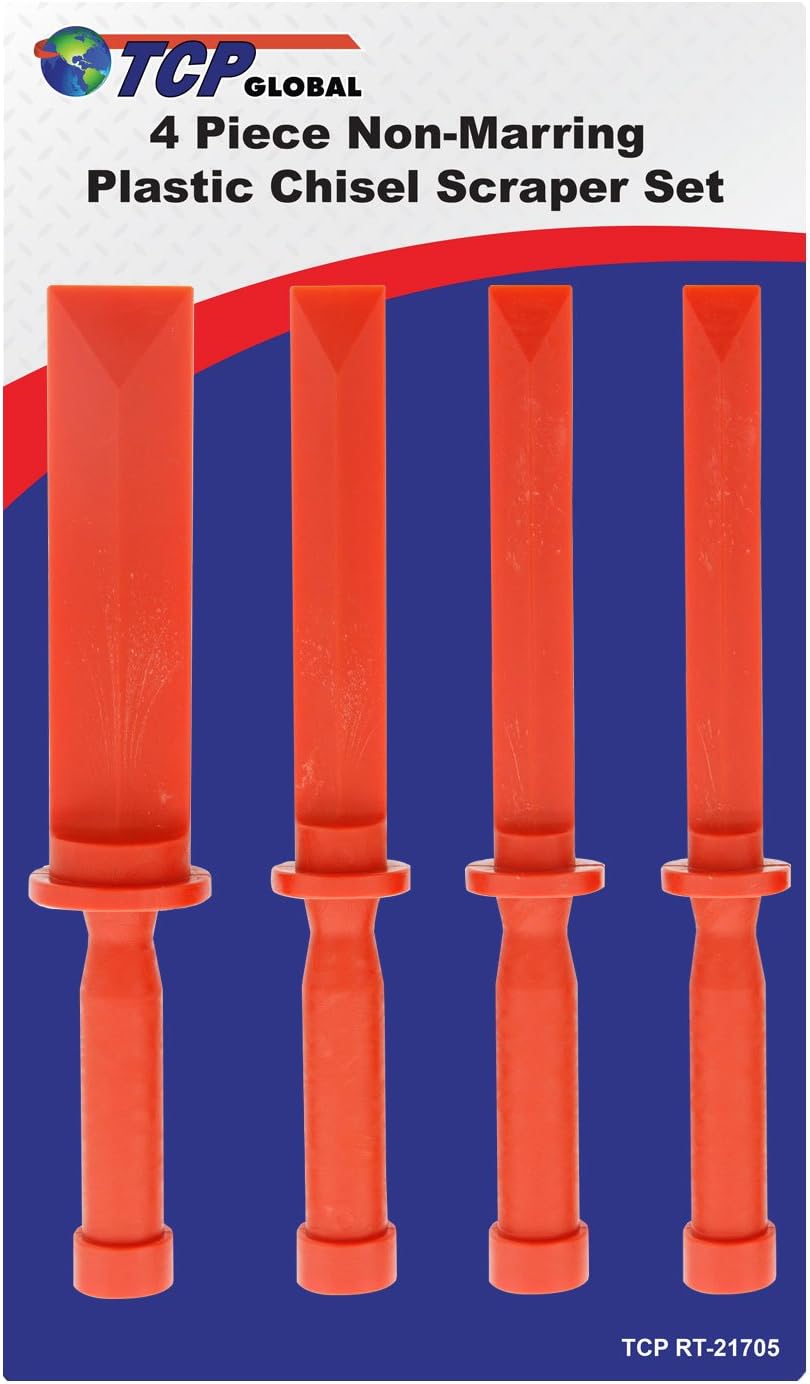 4 Piece Non-Marring Plastic Chisel Scraper Set - 3/4", 7/8", 1", 1-1/2" Wide, Length 11"