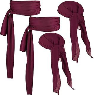 URATOT Disfraz pirata medieval renacentista pirata bandana y gran faja traje cintura cinturón accesorio