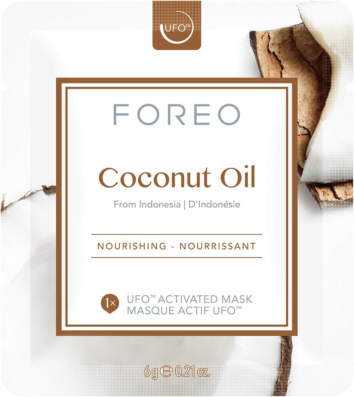 FOREO Coconut Oil Dual UFO Activated Facial Mask for Dehydrated Skin 6 pack, Nourishing & Hydrating - Image 3