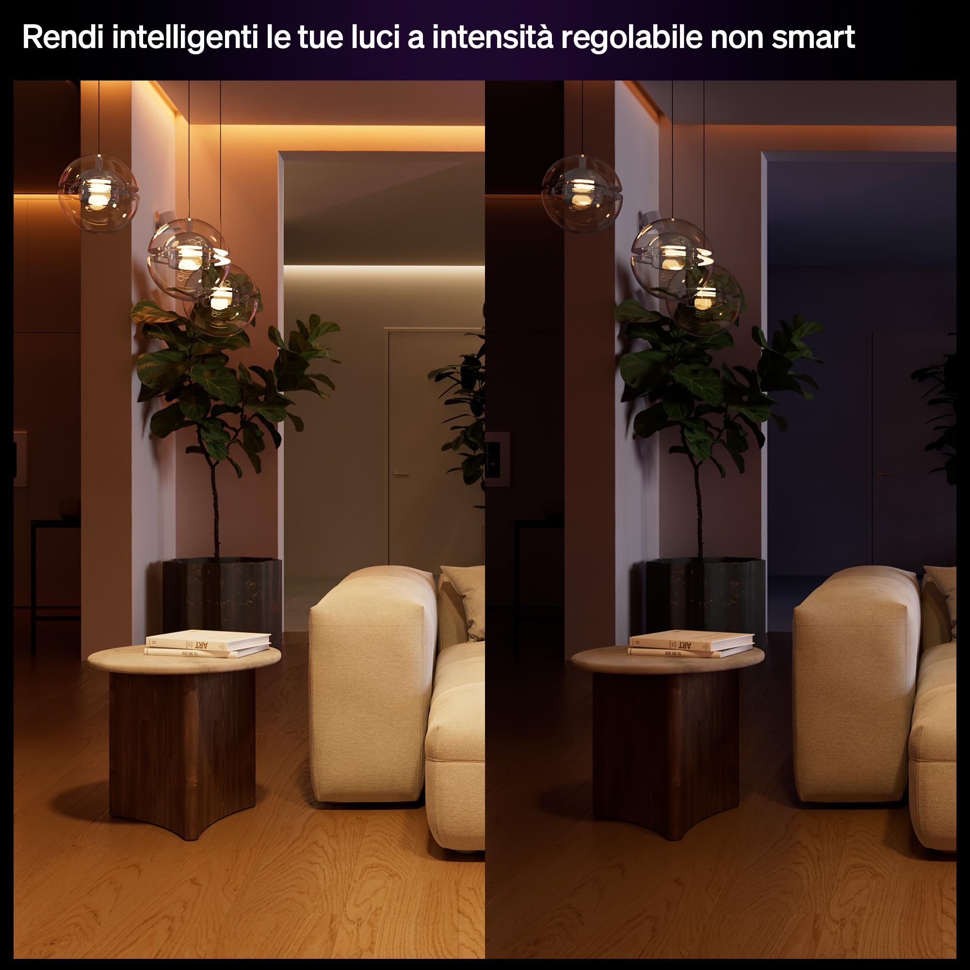 Philips Hue Interruttore con cavo e dimmer, 1 pezzo, per luci non smart, timer e programmazioni, connessione affidabile, app, comandi vocali, funziona con Apple Home, Google Home, Alexa