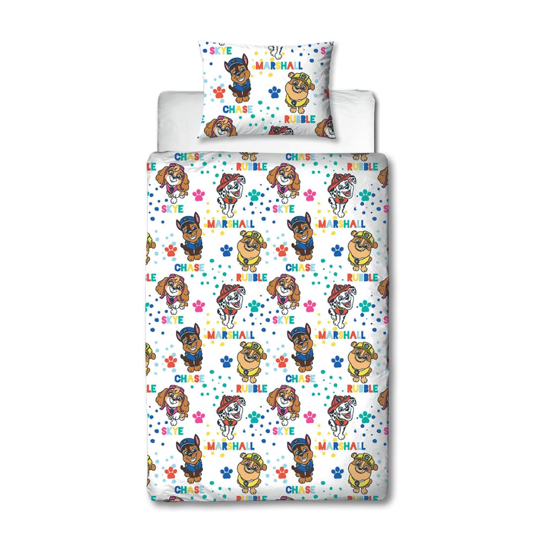 Paw Patrol Bettbezug-Set – Wendbar, Splodge-Design, Inkl. Kissenbezug, Für Kleinkinderbett