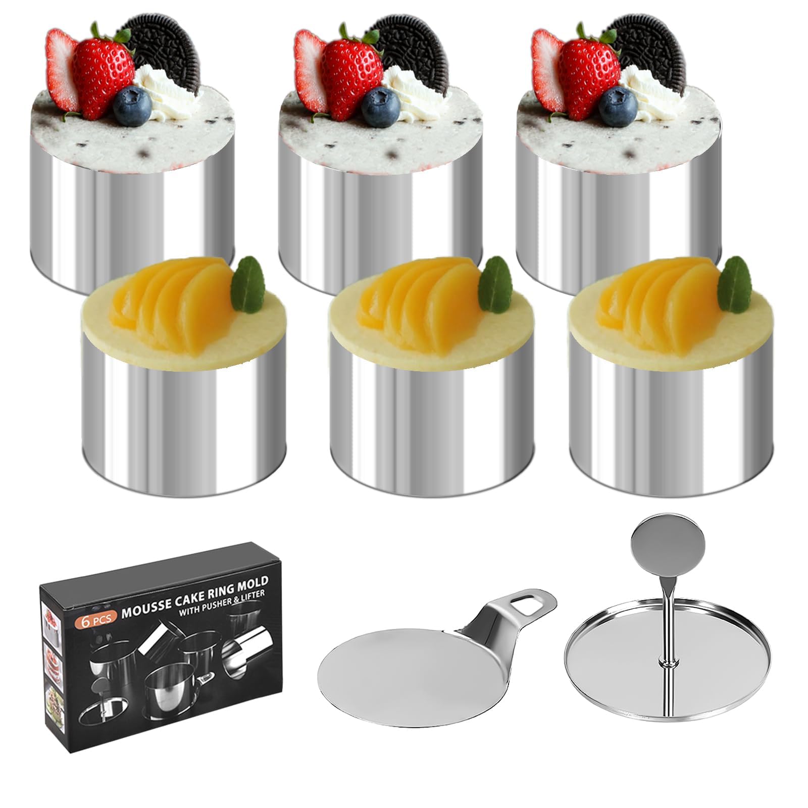 CEWROM Set 10 Anelli In Acciaio Inox Per Dessert E Mousse – Perfetti Per Cottura E Presentazioni