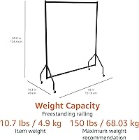 Vista 5 de Yaxa Basics Perchero enrollable resistente, para ropa colgante, organizador y almacenamiento, 1,21 x 1,52 m - Negro