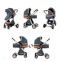 Vista 3 de MoLi 2 in 1 Baby Bassinet Stroller, Convertible Foldable Standard Stroller, Reversible Pushchair Infant Buggy Carriage, Portable High Landscape Pram