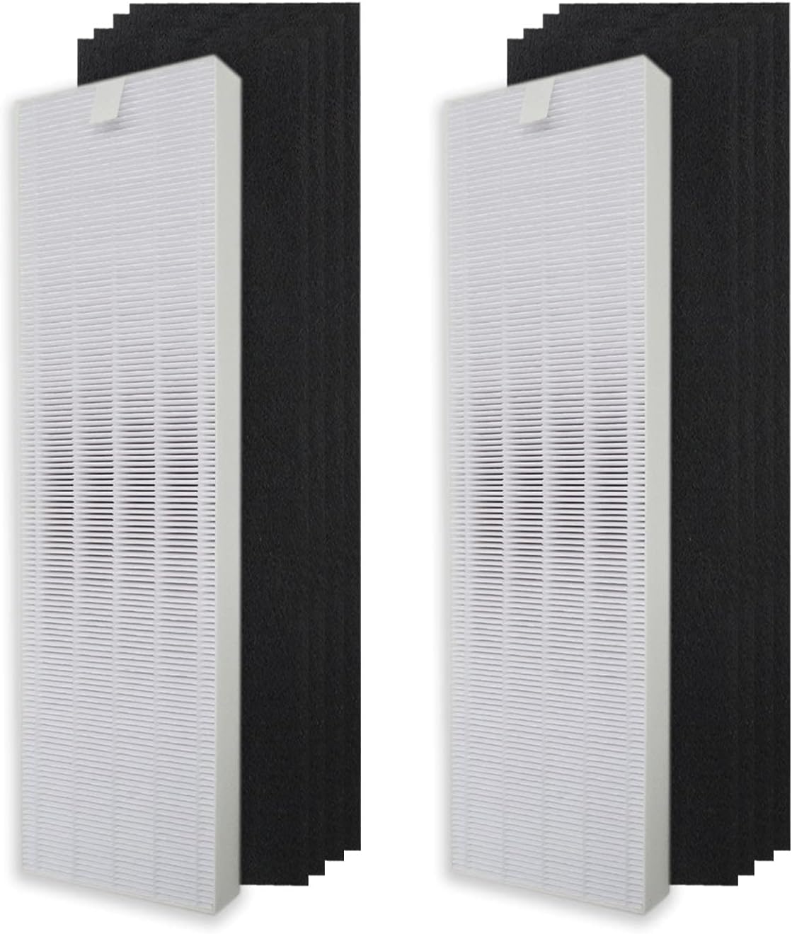 PUREBURG YY350 Replacement Filter Set Compatible with Lasko LP300 & LP450 Air Purifiers, 2 x H13 HEPA + 8 Activated Carbon Pre-Filters Air Clean Dust VOCs Odor