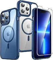 Vista 21 de TAURI Funda magnética 5 en 1 diseñada para iPhone 14 para iPhone 13, [compatible con MagSafe] con 2 protectores de pantalla + 2 protectores de lente