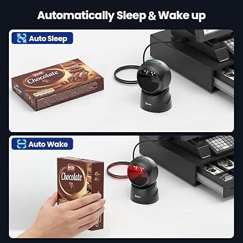 Eyoyo Hands-Free Omnidirectional USB Wired Desktop 1D&2D QR Barcode Scanner