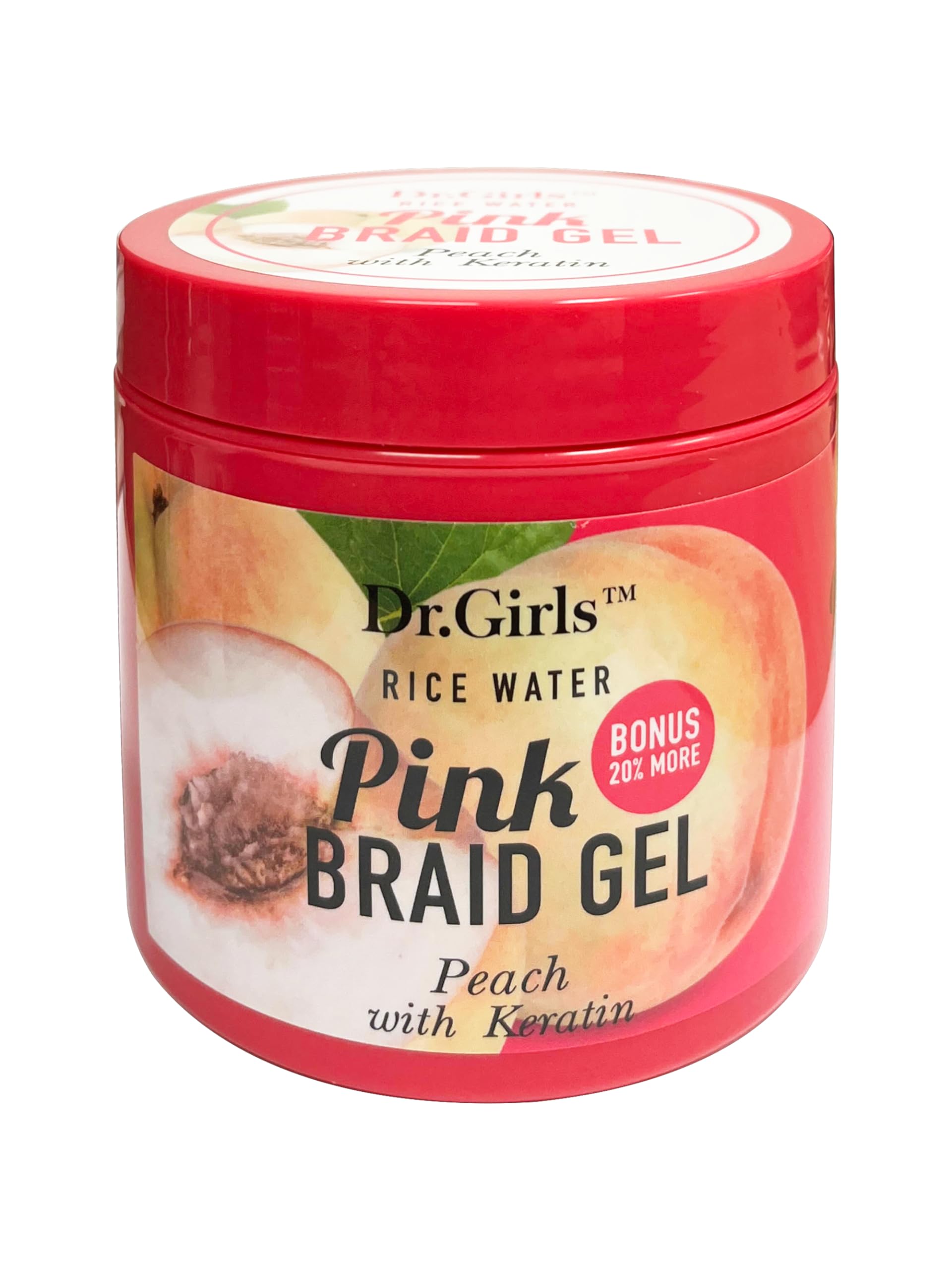Generic R&B Collection Dr. Girls Rice Water Lock & Twists PINK Braid Gel Extra Mega Hold (10.15 oz) - Peach with Keratin