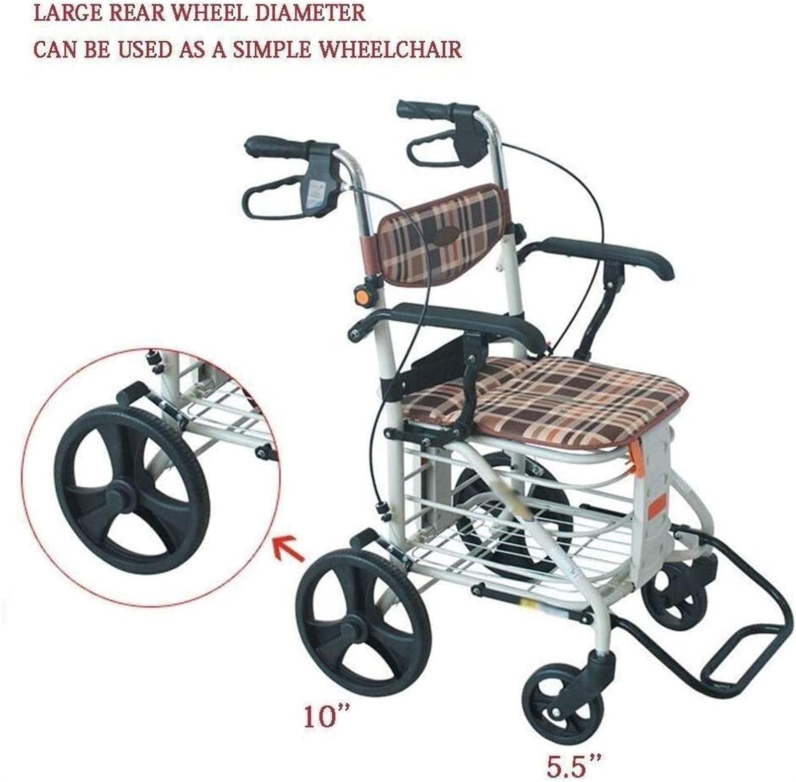 Chodzik Rollator Chodzik Roller Dla Osób Starszych - Aluminiowy Składany Chodzik, Regulowana Wysokość, Pomoc W Chodzeniu Dla Osób Starszych Tęsknisz Za Niezawod,